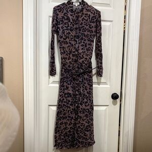 Cloth & Stone Animal Print Long Sleeve Dress